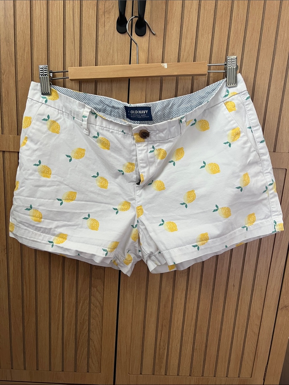 Old Navy White Shorts with Yellow Lemon Print